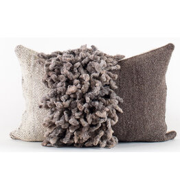 Makun Dreadlock Brown & Grey Pillow, Chile 20 x 20