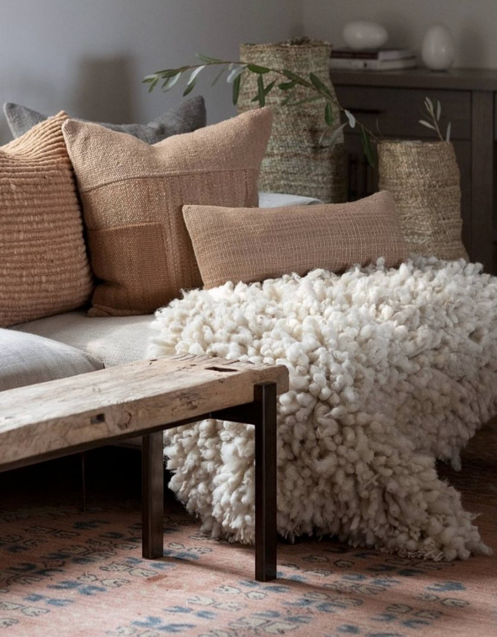 White Alpaca Rug, Chile 48x27