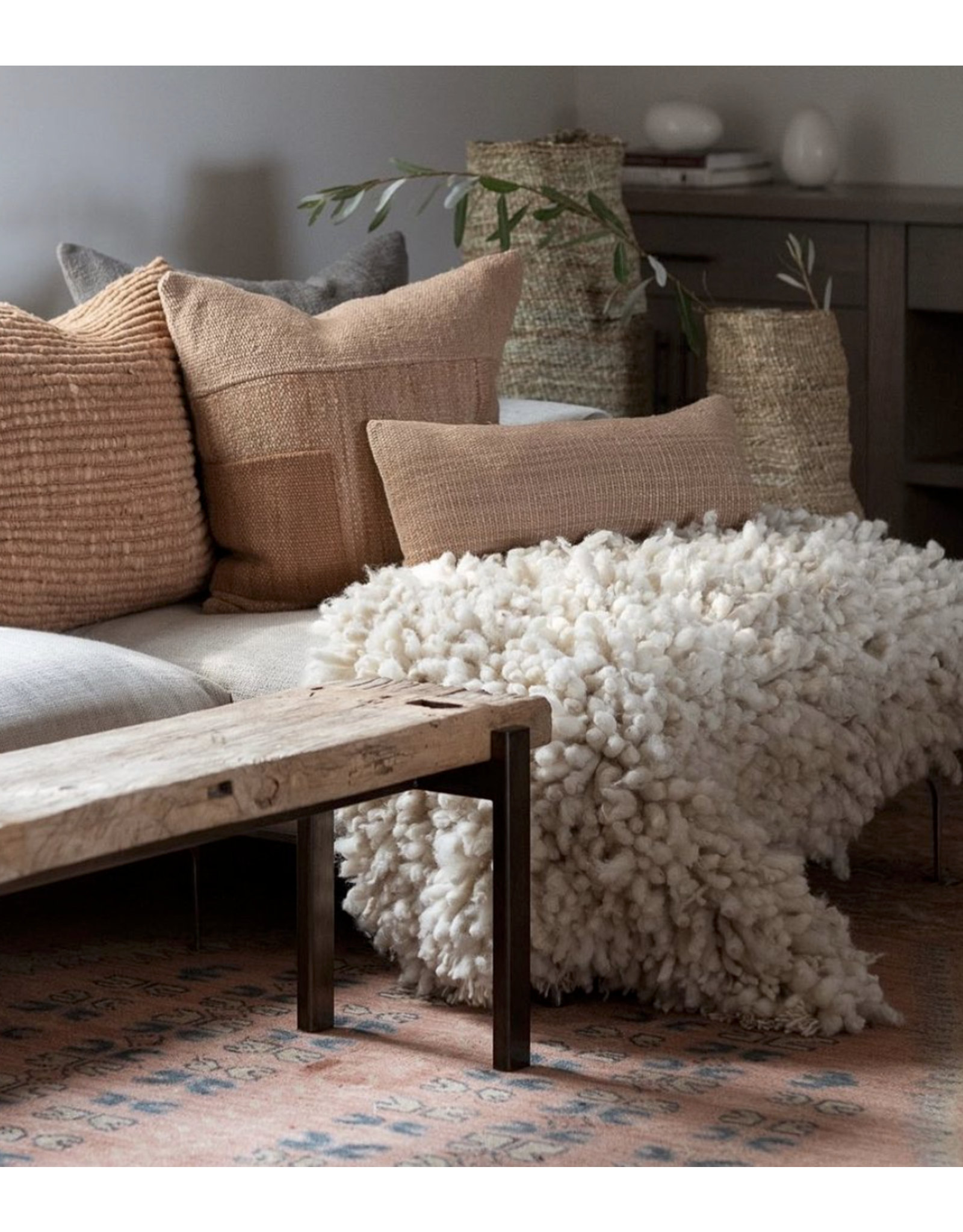 White Alpaca Rug, Chile 48x27