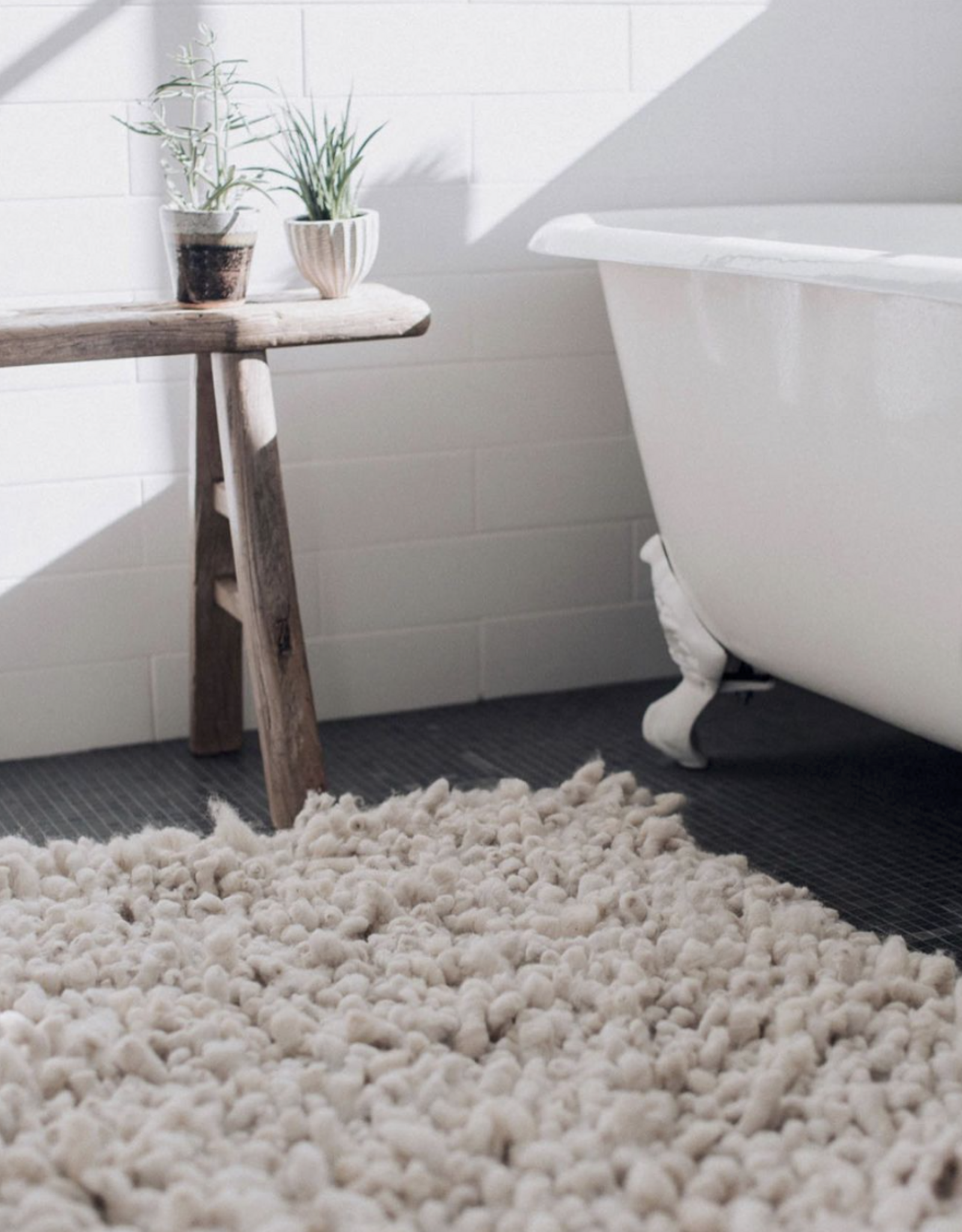 White Alpaca Rug, Chile 48x27