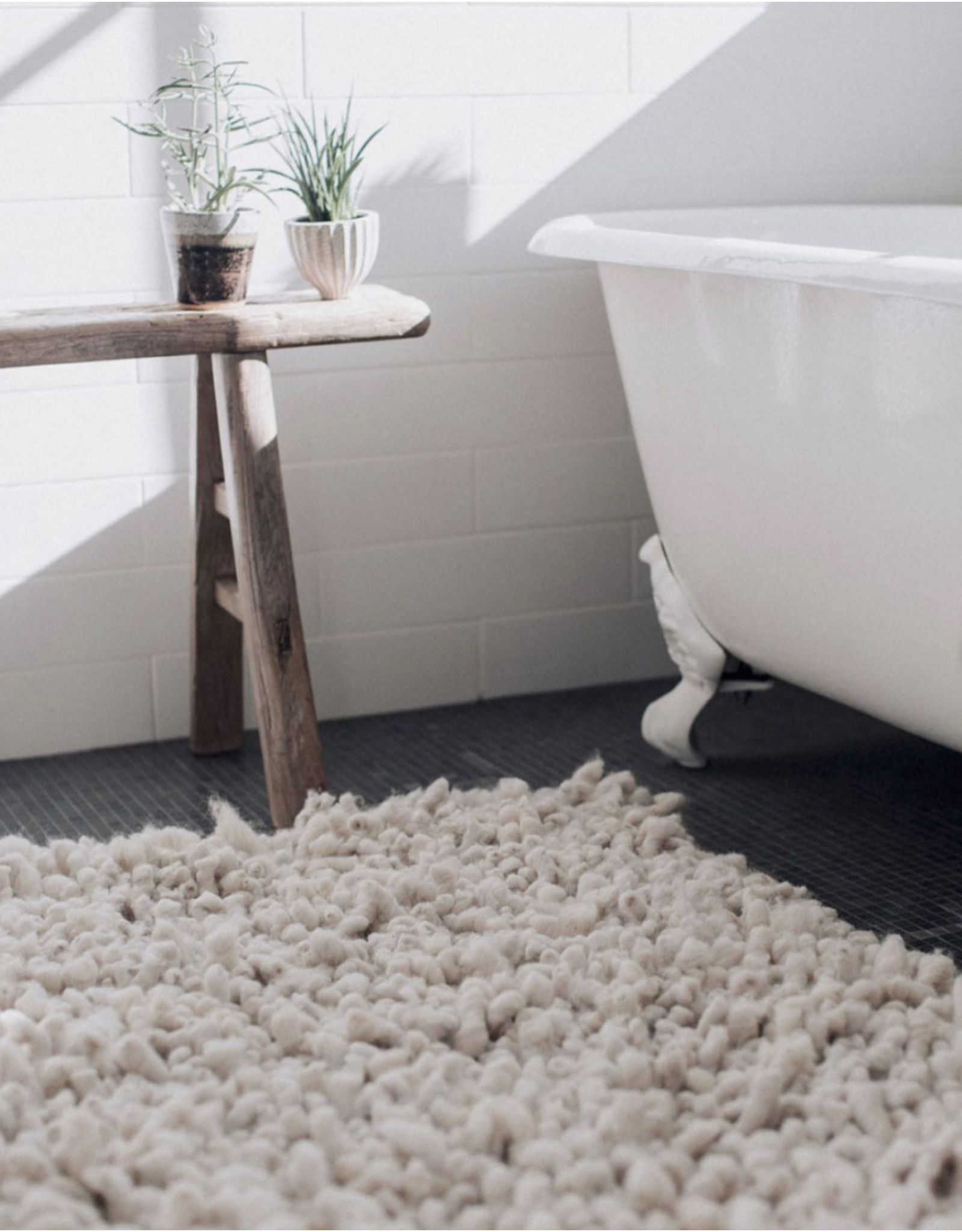 Grey Alpaca Rug, Chile 48 x 27