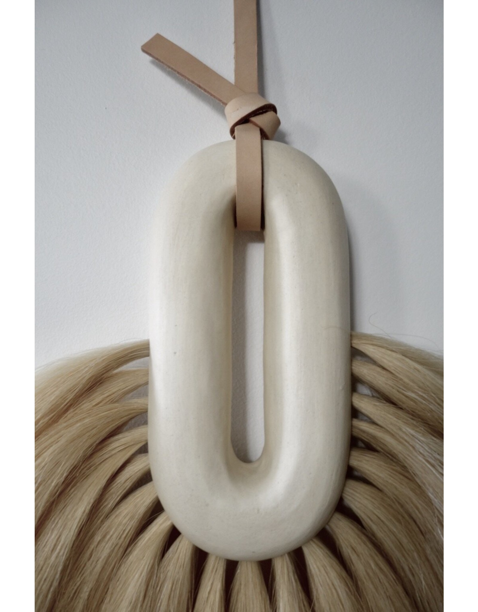 Ecru Oval Sculpture w/ Horse Hair