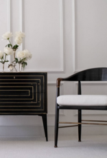 Limoge Small Chest, Ebony & Brass Inlay