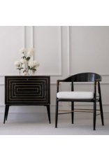 Limoge Small Chest, Ebony & Brass Inlay