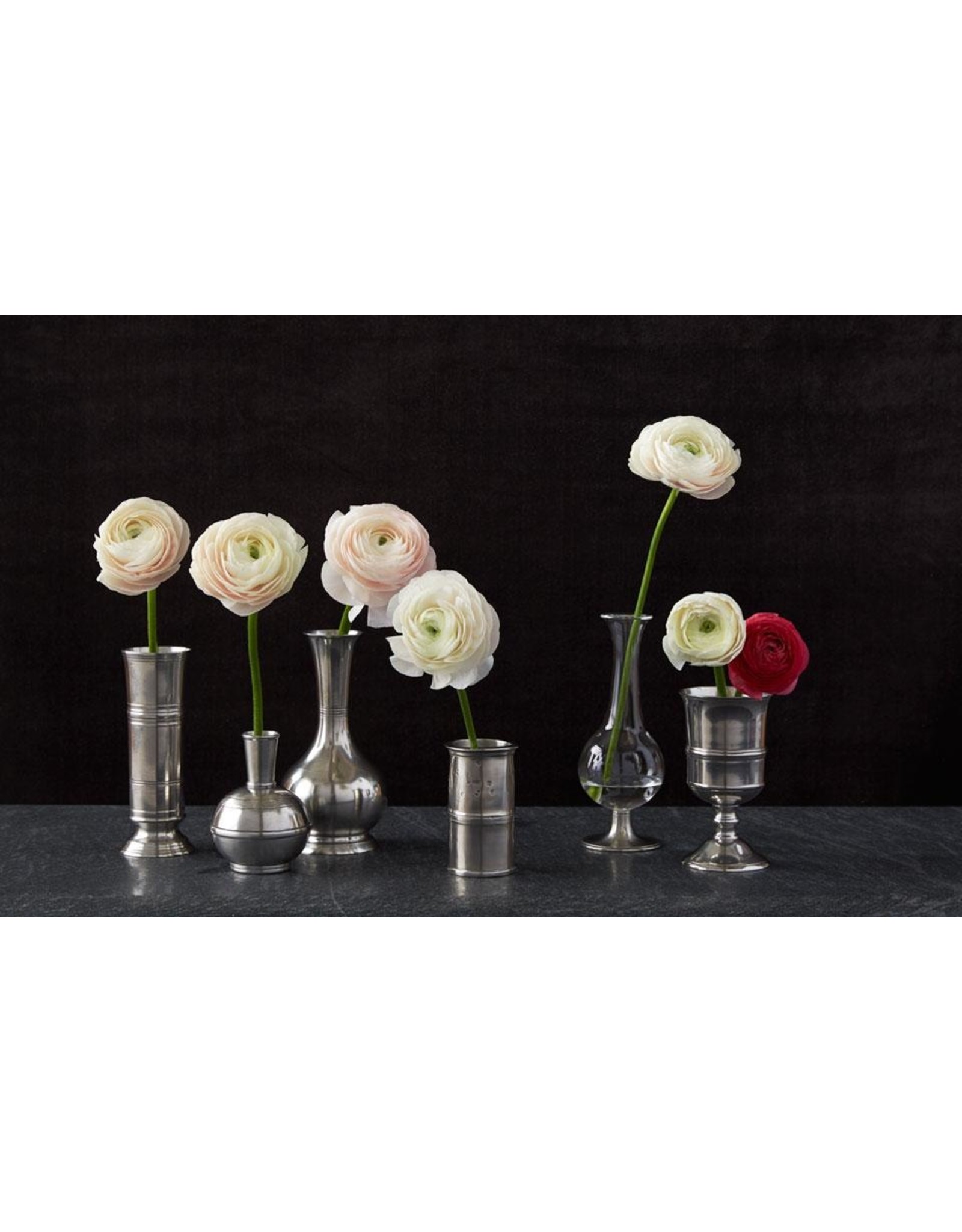 Pewter Footed Glass Vase