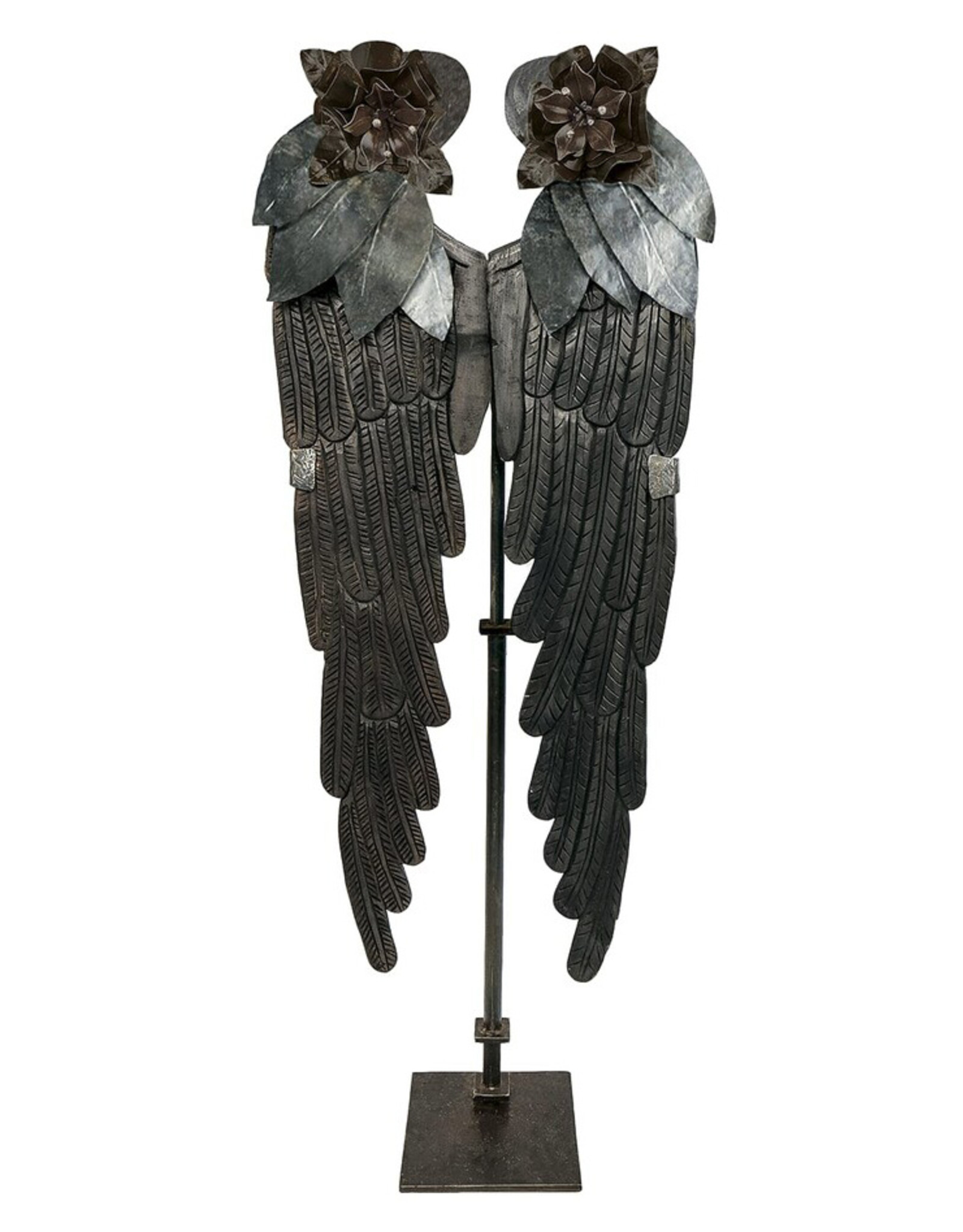 Alas Sculpture w/ Forged Iron Flowers (L)