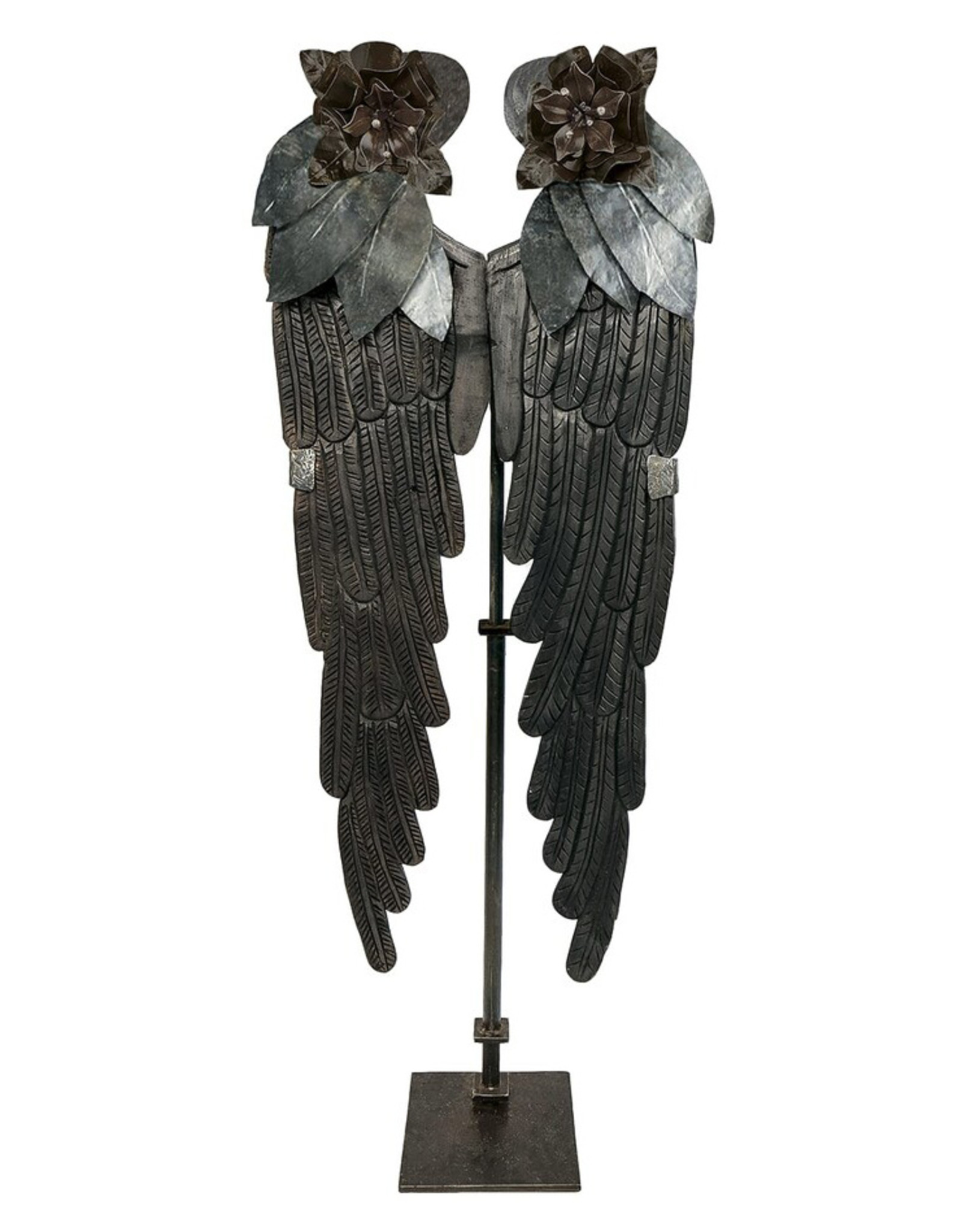 Alas Sculpture w/ Forged Iron Flowers (L)