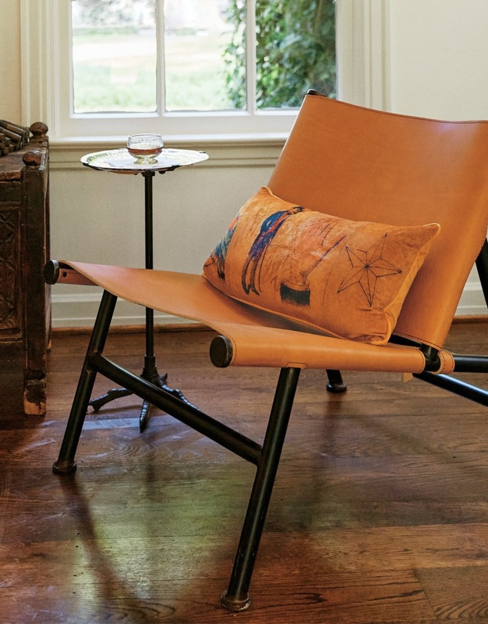 Gioberto Chair, Iron Forged w/ Leather