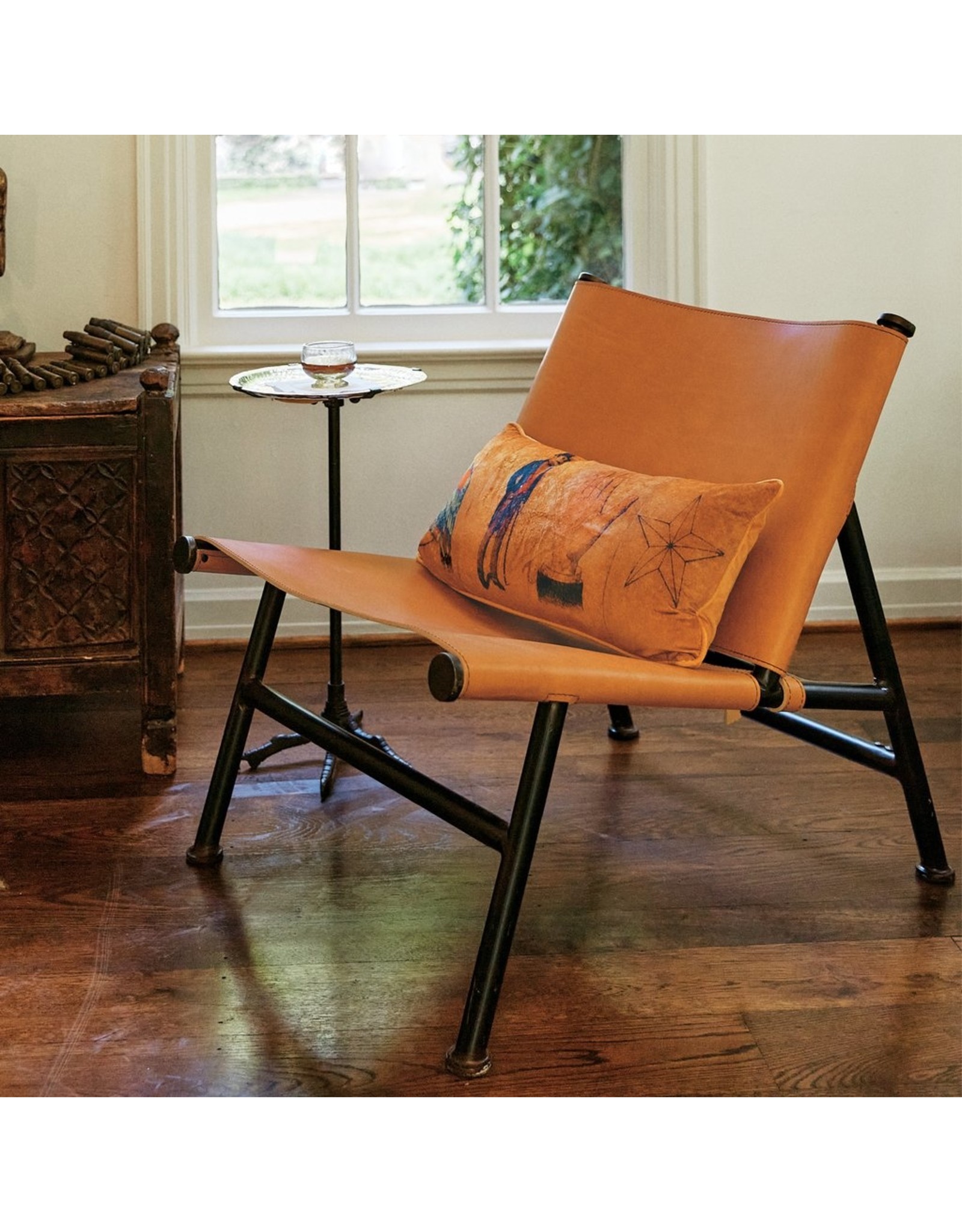 Gioberto Chair, Iron Forged w/ Leather