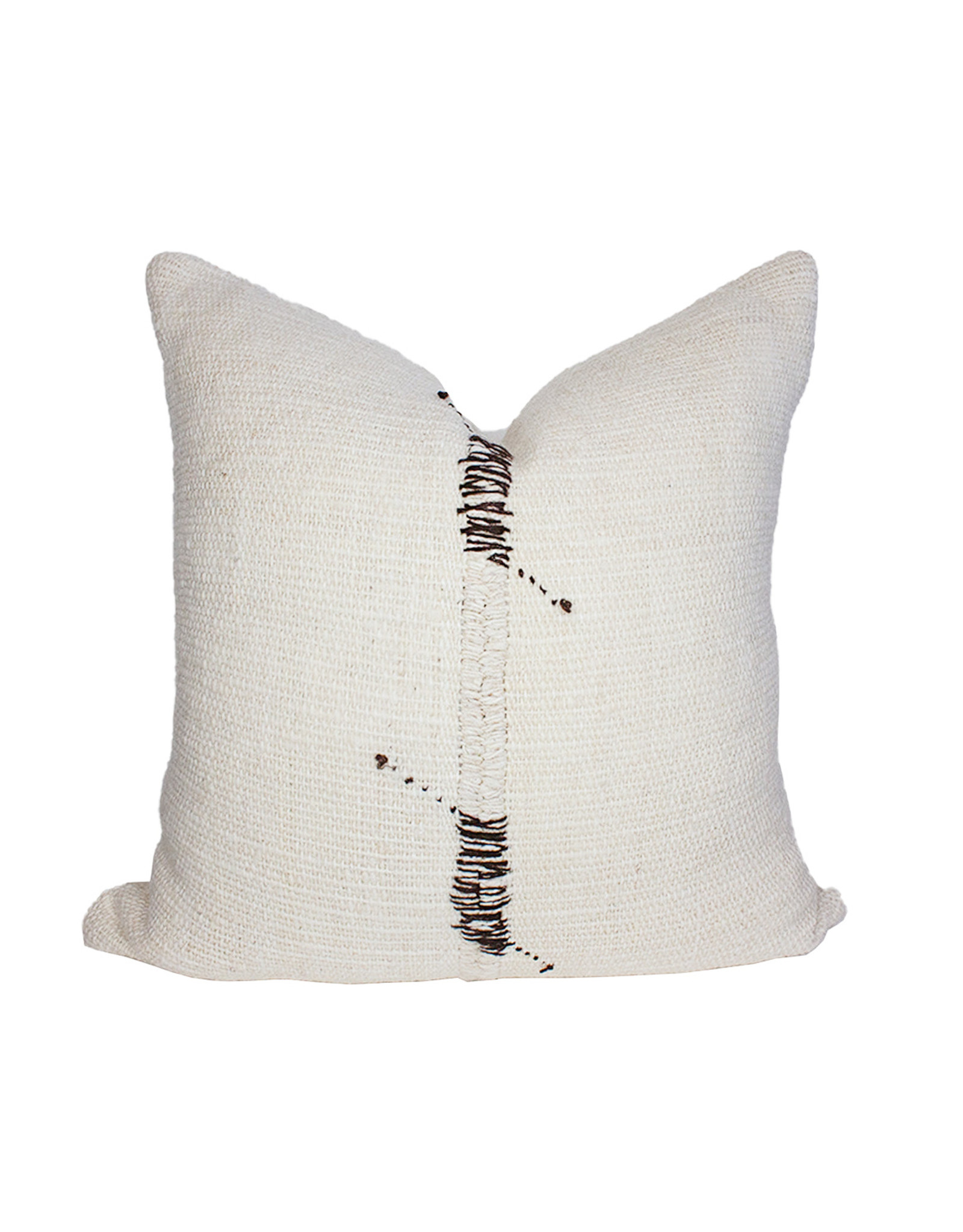 White & Brown Stitch Pillow, Chile 26 x 26