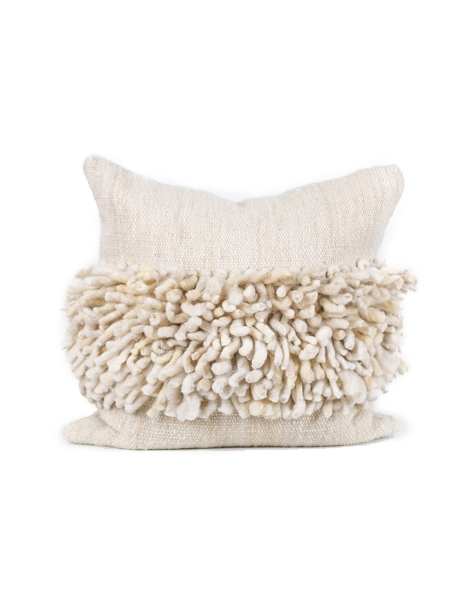 White Fringe Pillow, Chile 26 x 26