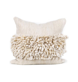 White Fringe Pillow, Chile 26 x 26