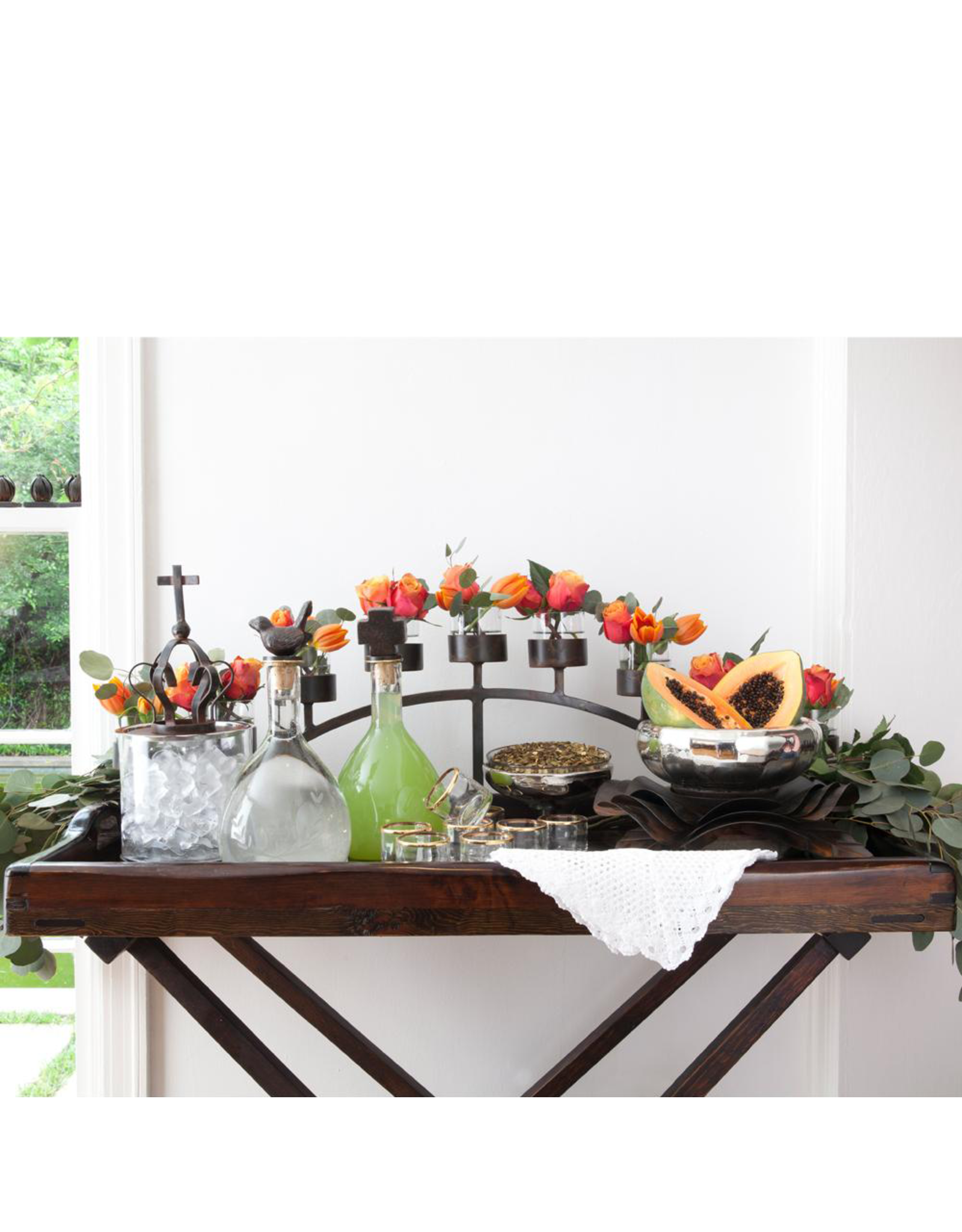 Arco D' Mesa Candelabra w/ Glass Vessels