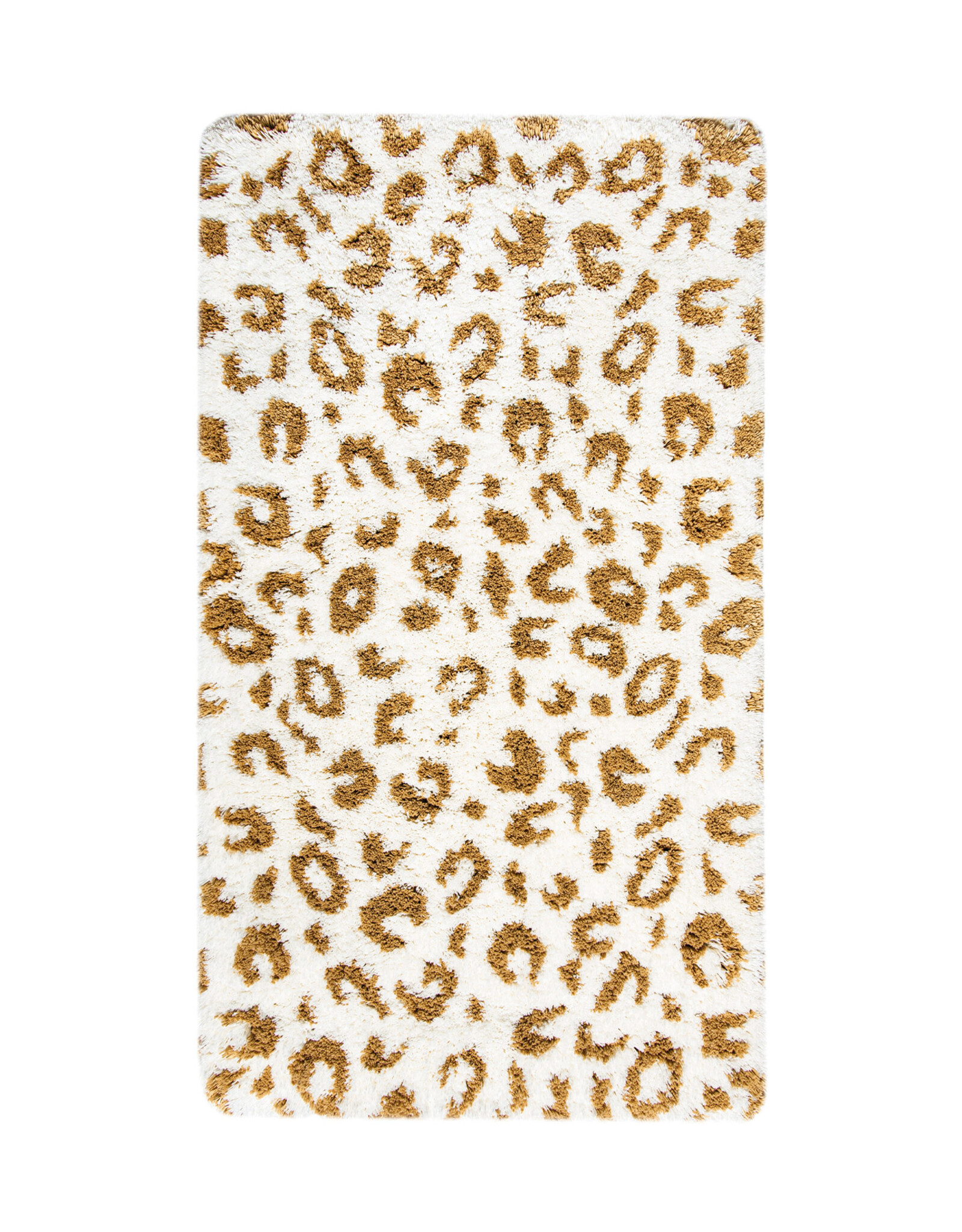 Leopard Rug, White/Gold 28x47 (L)