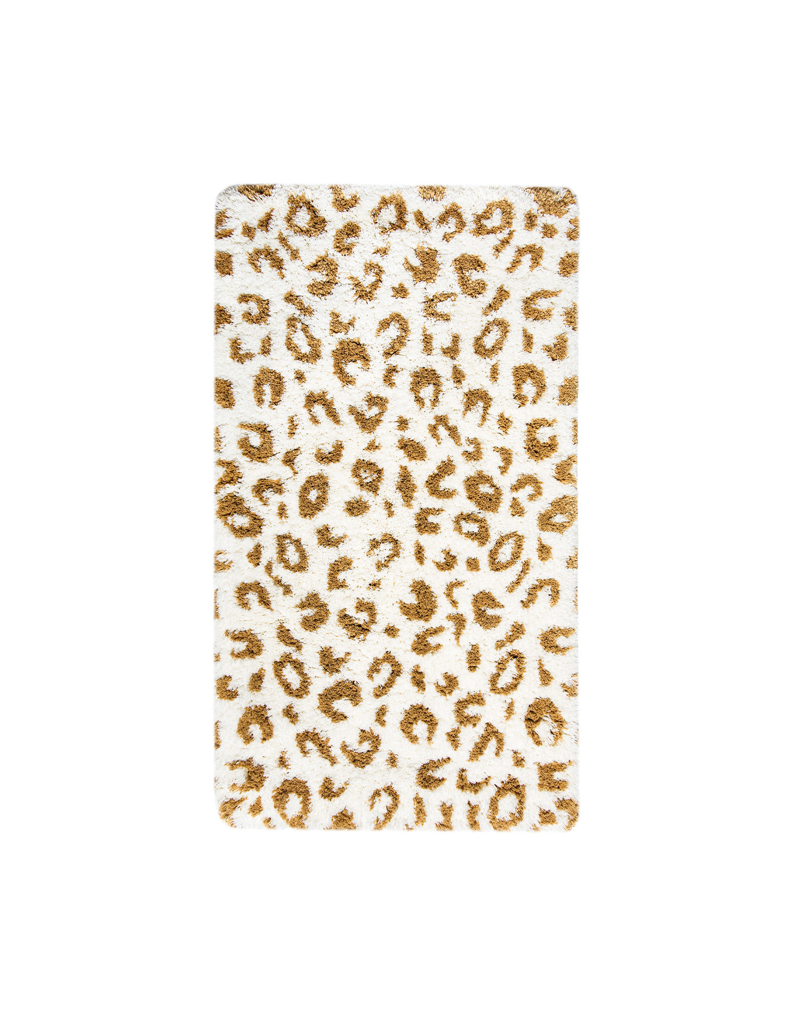 Leopard Rug, White/Gold 28x47 (L)
