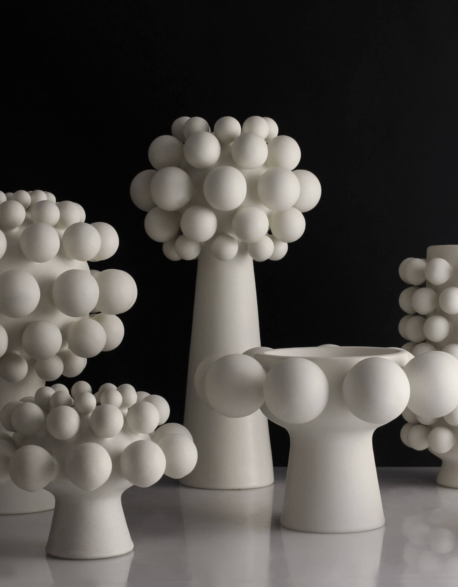 High Rise Cloud Vase Alabaster, 17 x 7.5