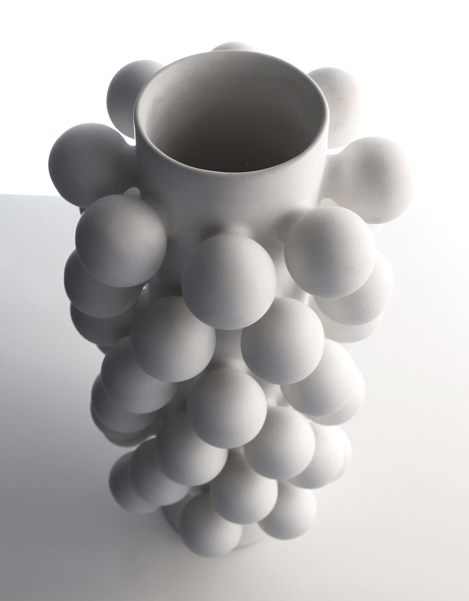 High Rise Cloud Vase Alabaster, 17 x 7.5