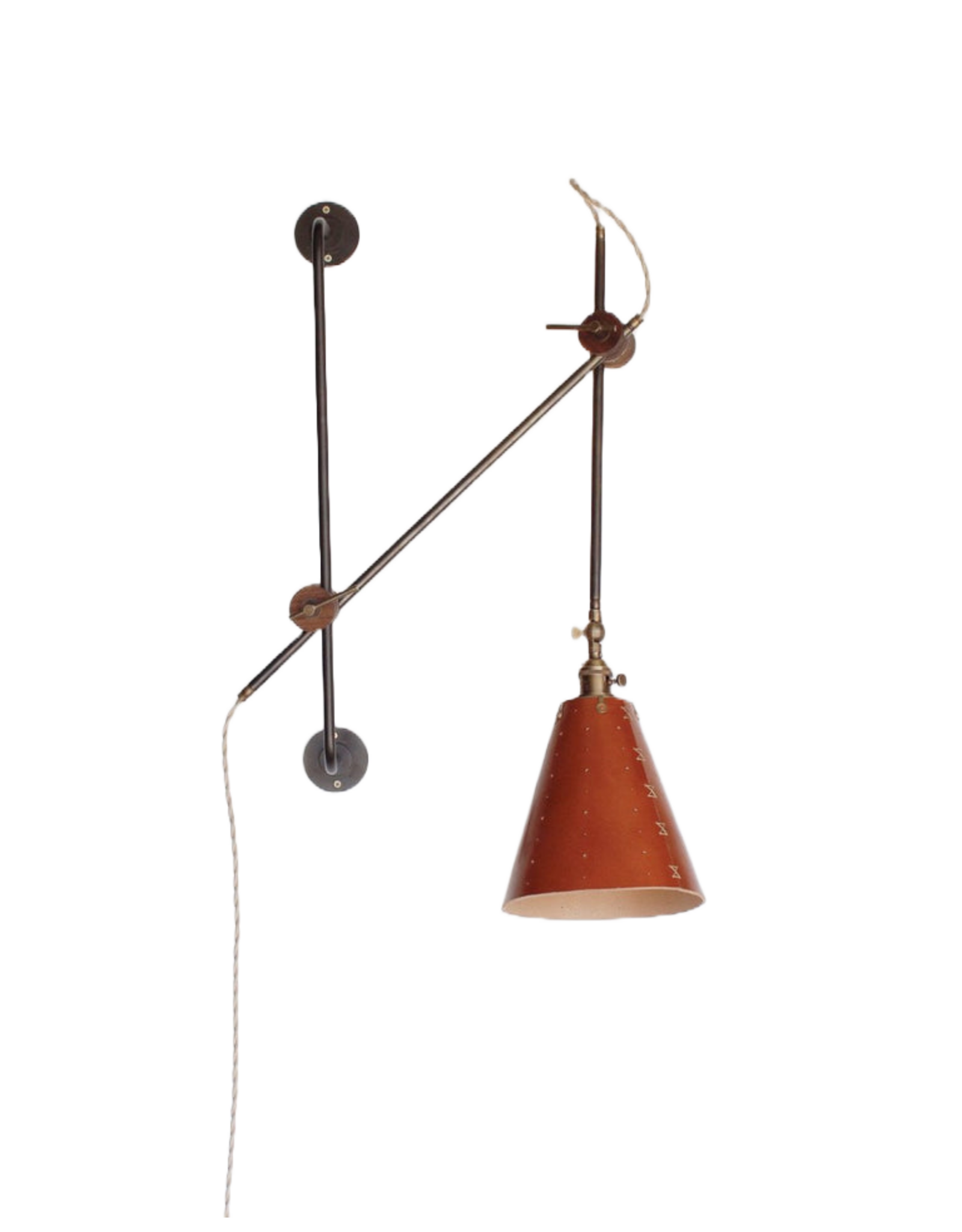 Saddle Hand Stitched Leather Articulating Lamp