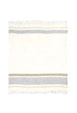The Belgian Oyster Stripe Fouta Towel 43 x 71