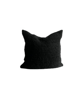 Black Ribbed Textured Pillow, Chile 26 x 26