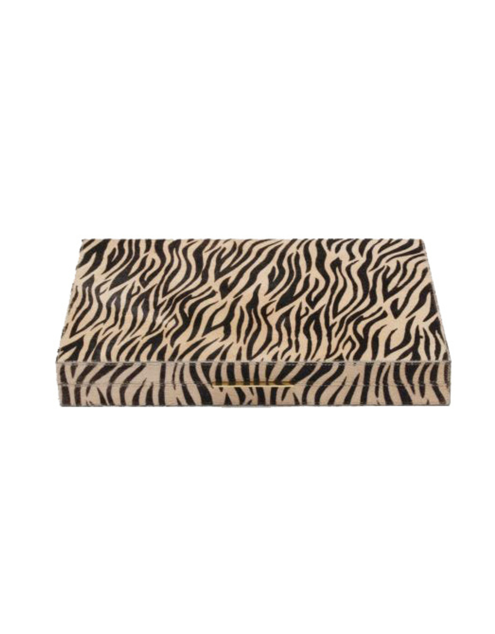 Zebra Print Hair on Hide Backgammon (L)