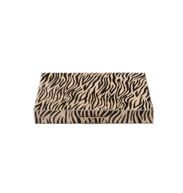 Zebra Print Hair on Hide Backgammon (L)
