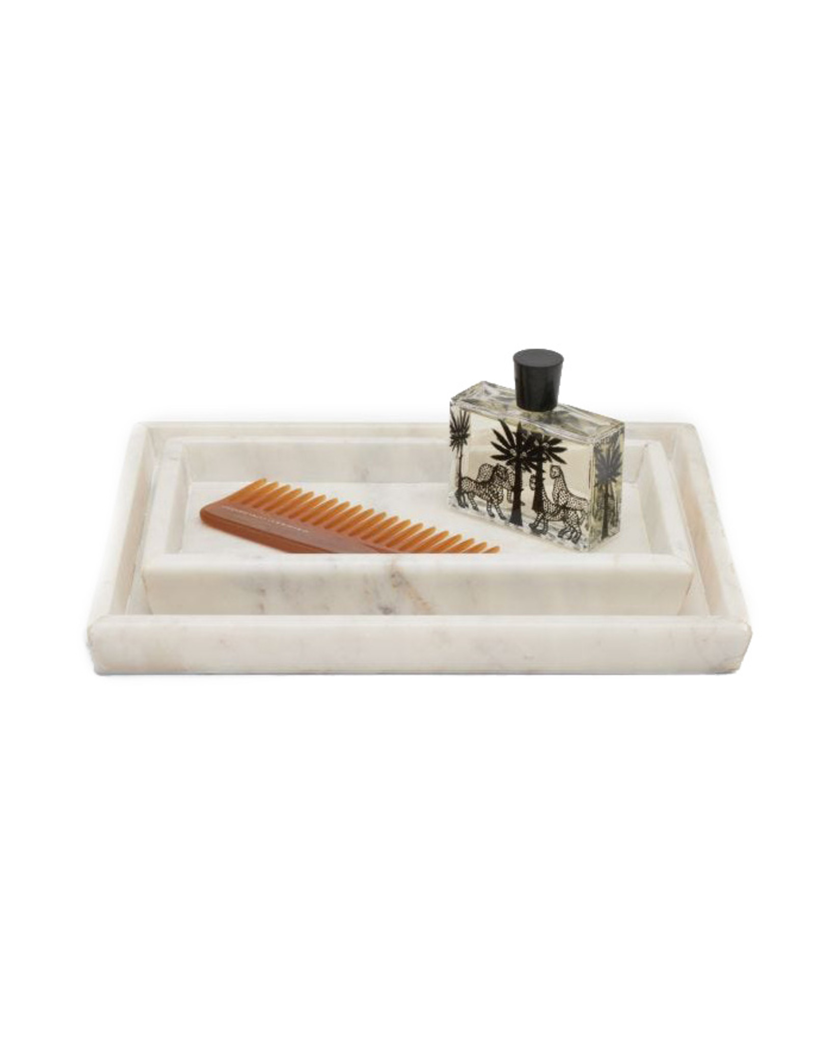 Pigeon and Poodle White Marble Tray, Lg