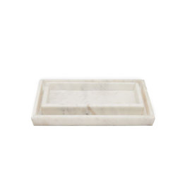 White Marble Tray, Lg