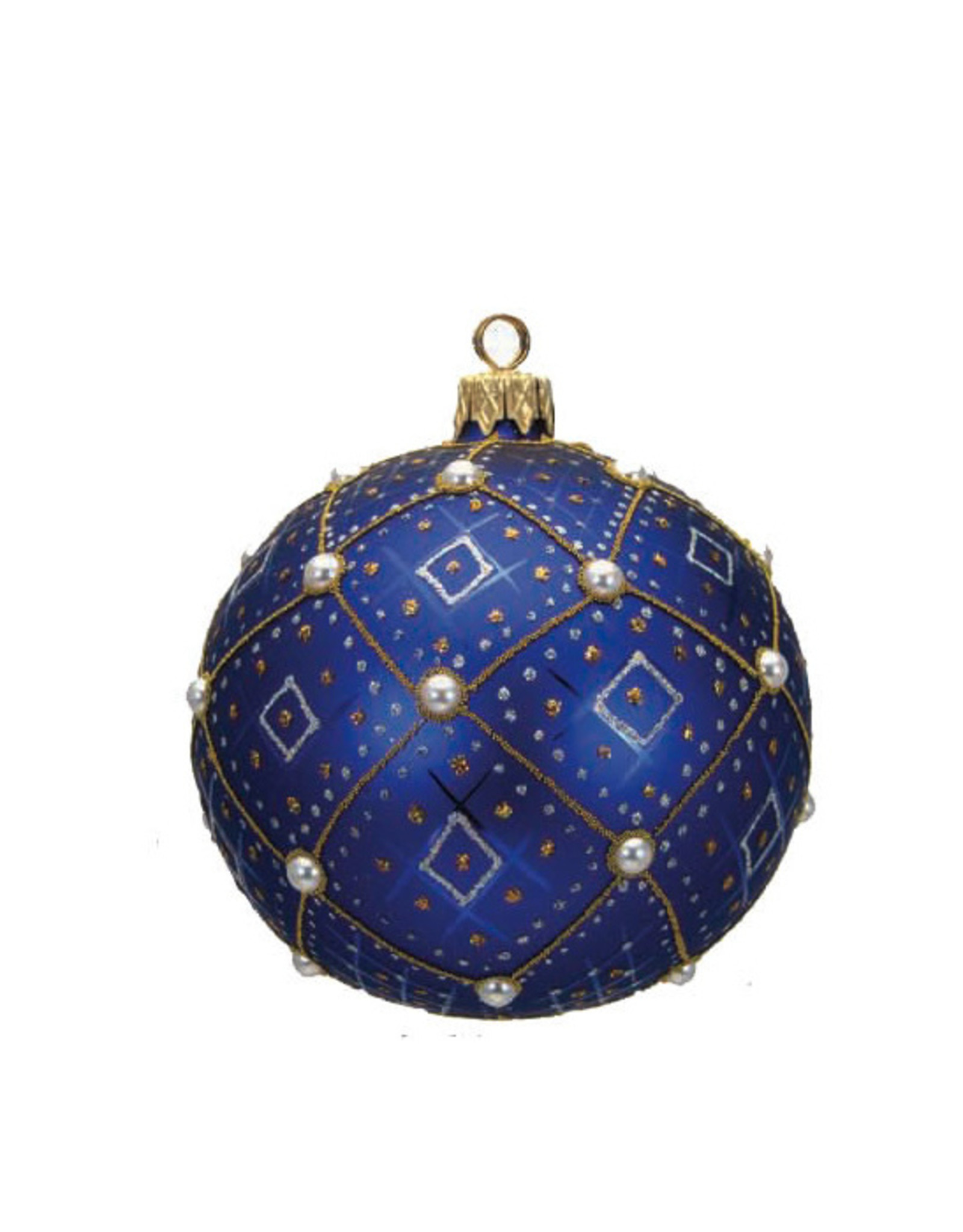 Hand Painted Blue Pearl Ornament