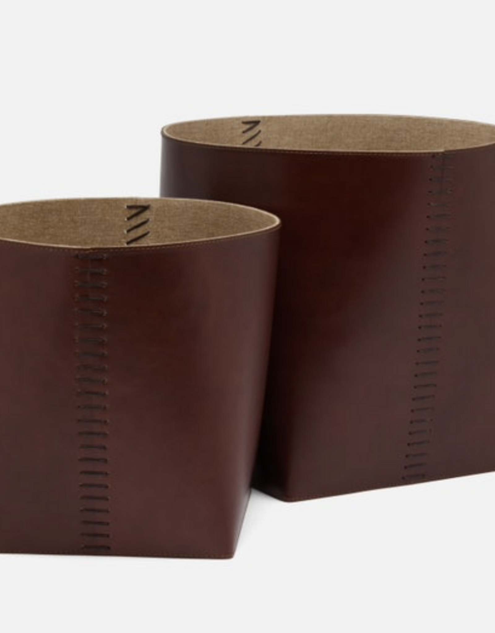 Full Grain Leather Basket, S