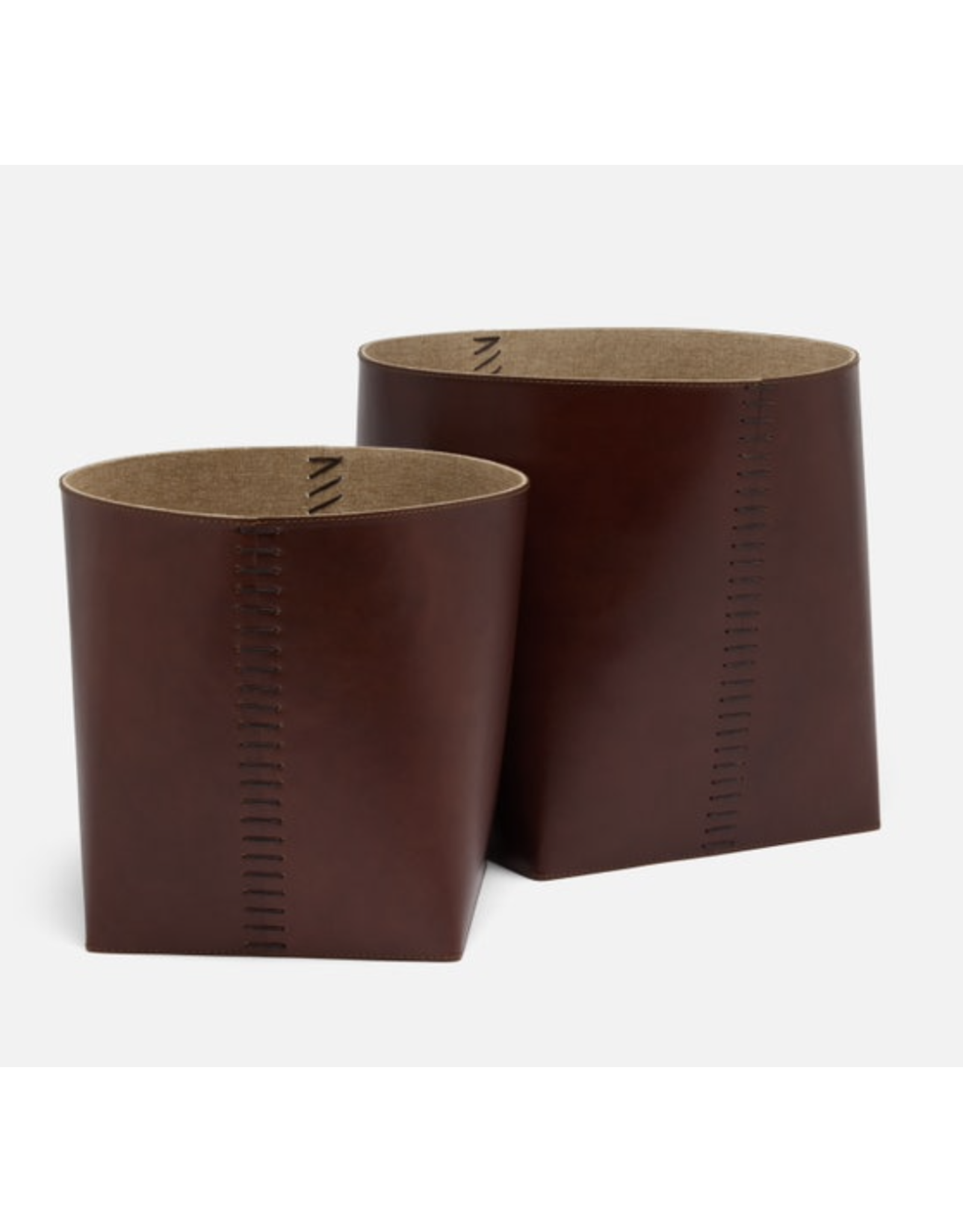 Full Grain Leather Basket, Tobacco Sm