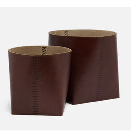 Full Grain Leather Basket,  Tobacco Lg