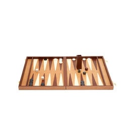 Beige Full Grain Leather Backgammon Set, S