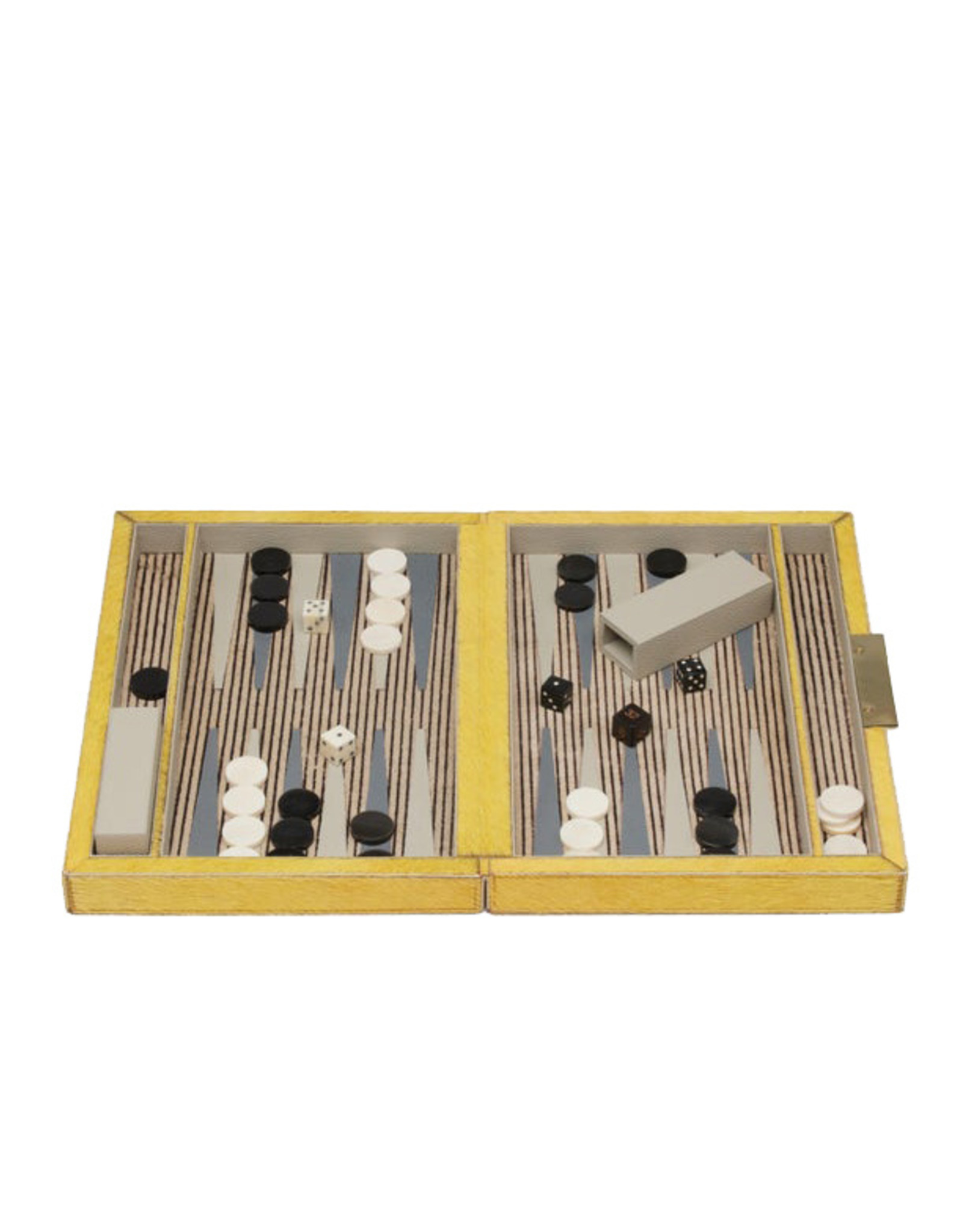 Pigeon and Poodle Goldenrod Hair Hide Backgammon Set, S
