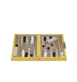 Goldenrod Hair Hide Backgammon Set, Lg