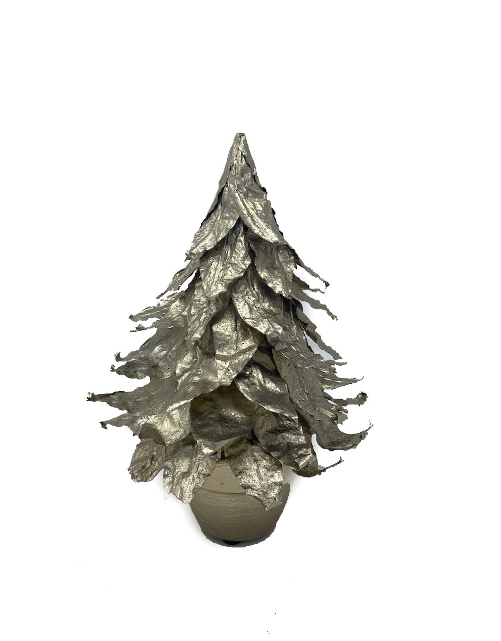 Gold Champagne Pointed Leaf Cone Tree, 8"