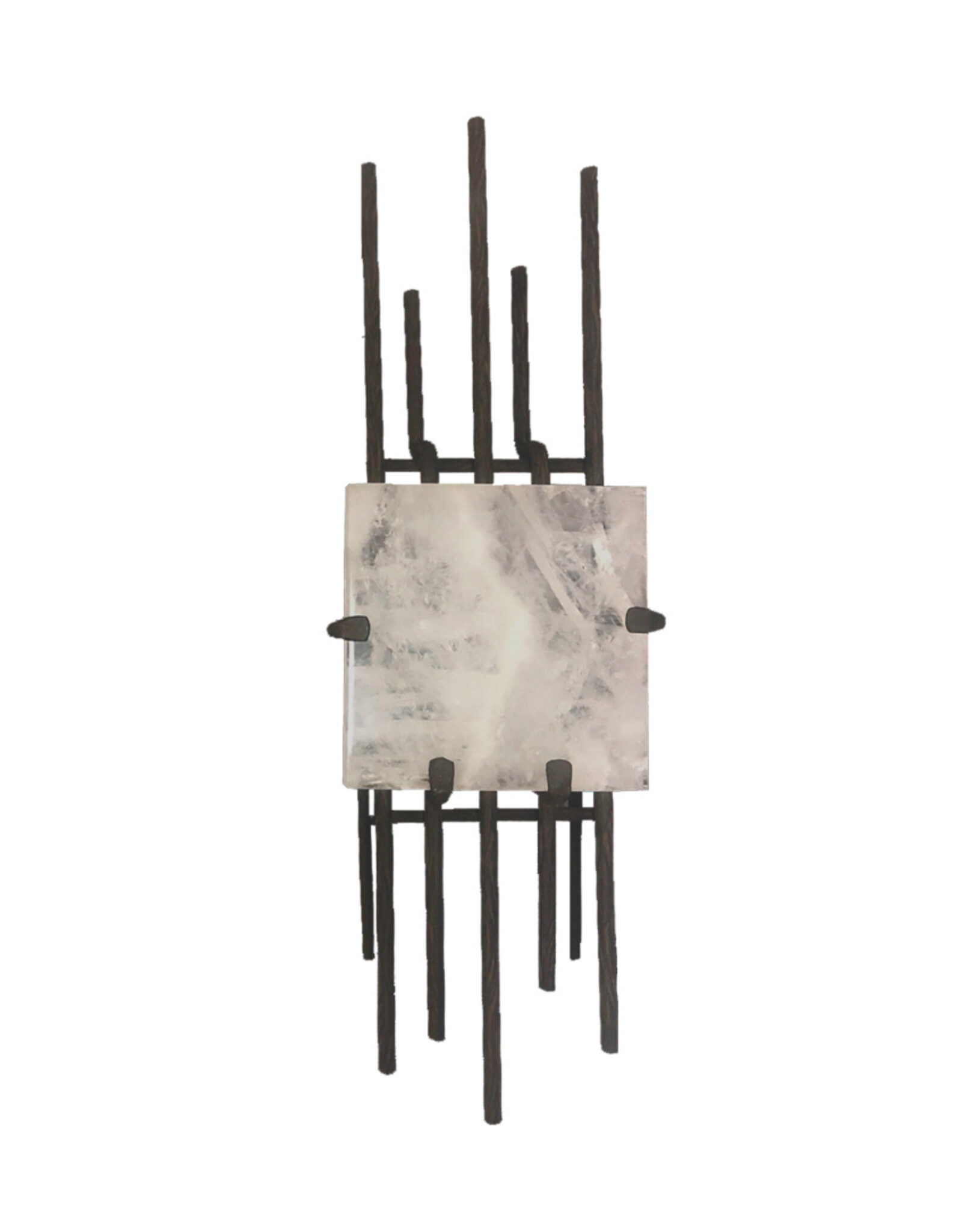 Rock Crystal & Iron Vierzon Sconce, Pair