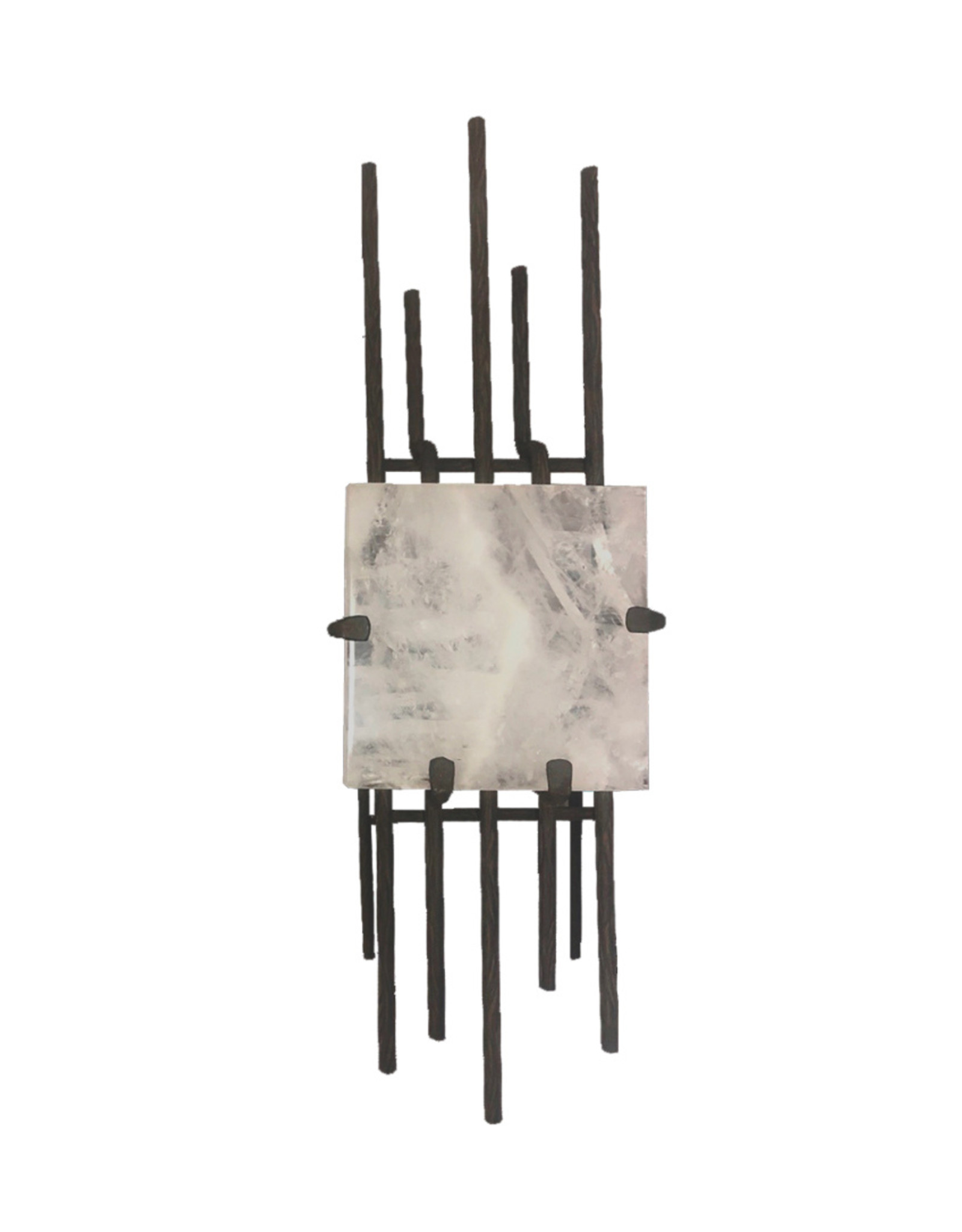Rock Crystal & Iron Vierzon Sconce, Pair