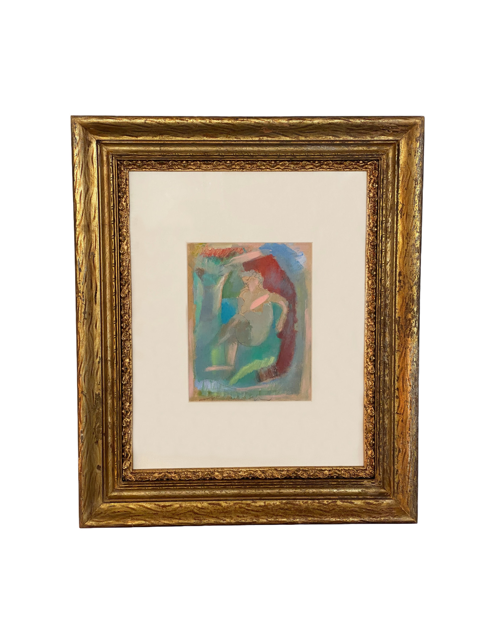 Walter Firpo, Female Nude Pencil &Oil Pastel on Paper