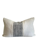 White & Black Wide Stripe Pillow, Chile 24 x 15