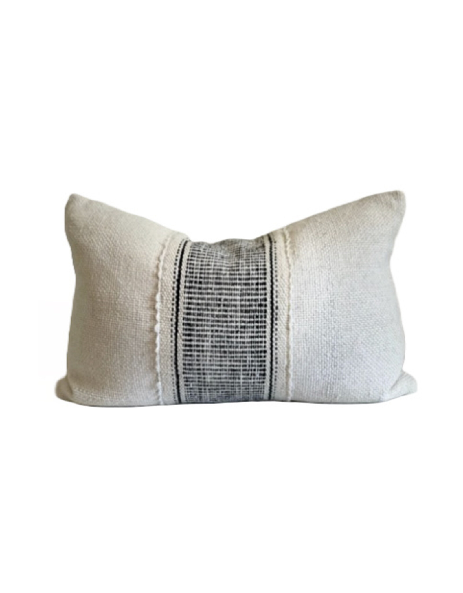 White & Black Wide Stripe Pillow, Chile 24 x 15