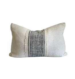 White & Black Wide Stripe Pillow, Chile 24 x 15