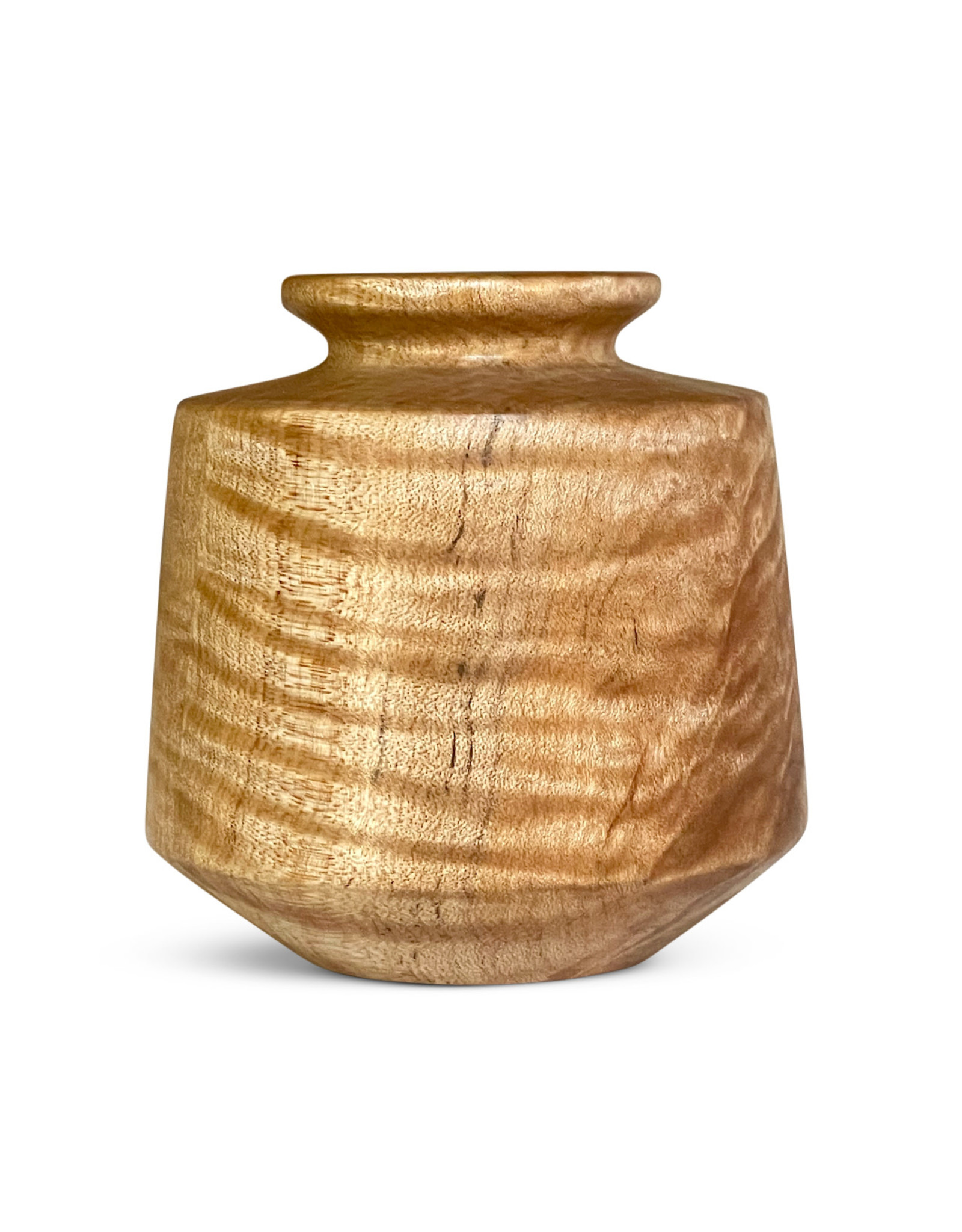 Curly Maple Fluted Rim Vase
