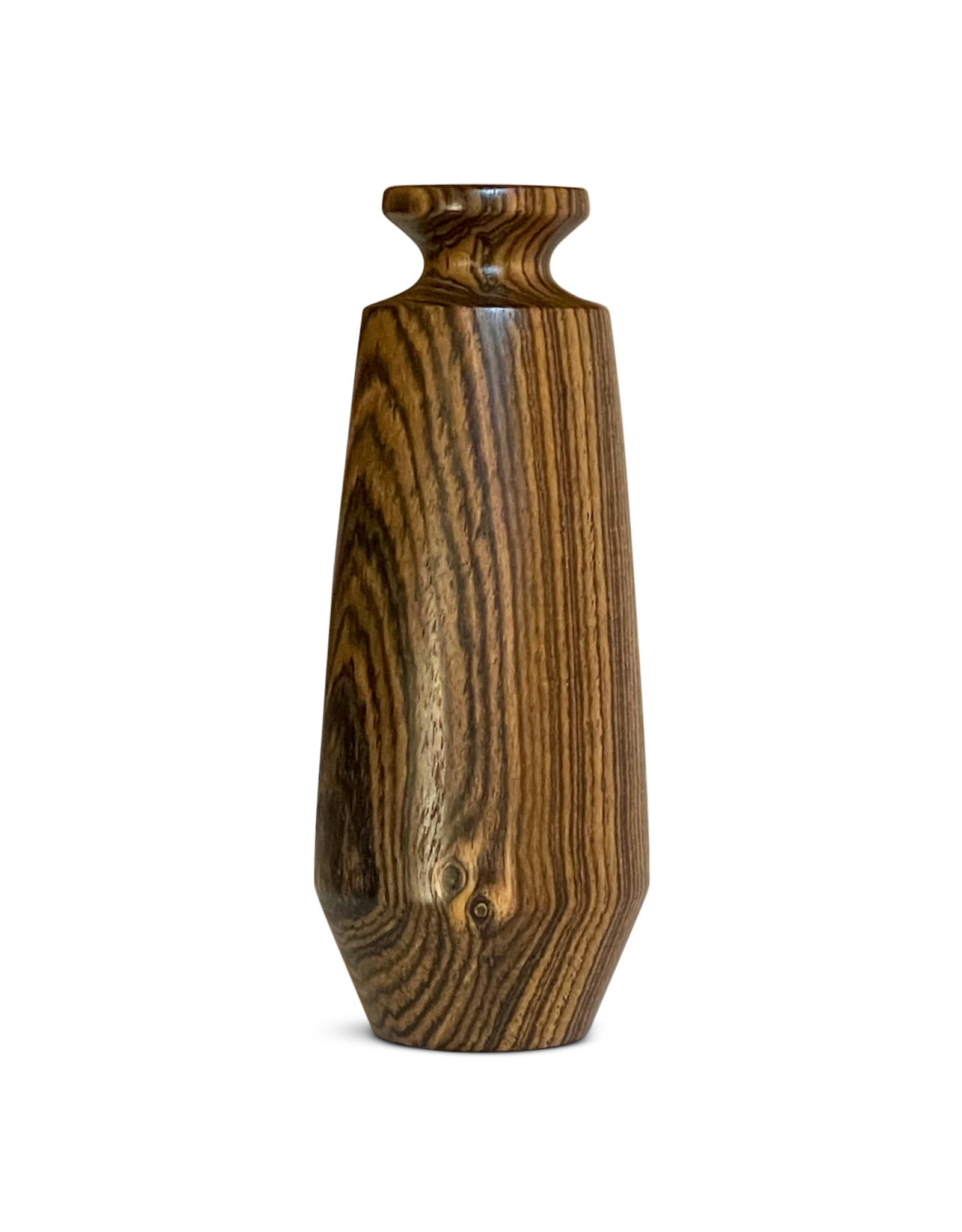 Rare Exotic Bocote Tall Fluted Rim Vase