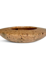 Maple Burl Flat Rim Saucer w/ Bark Inculsions
