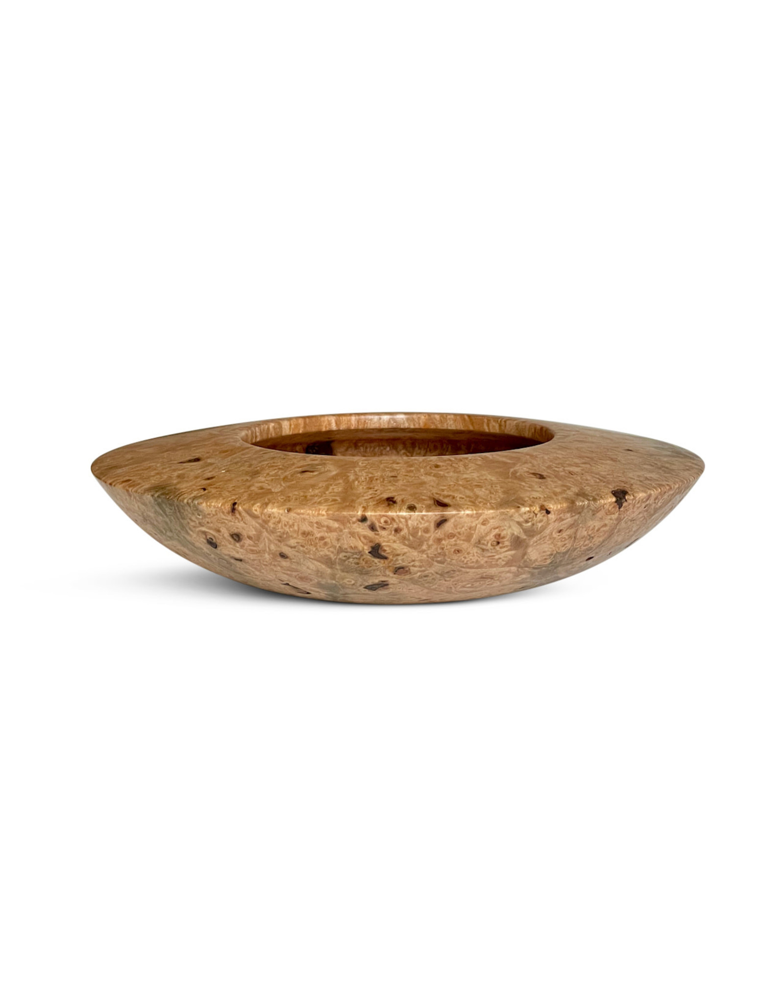 Maple Burl Flat Rim Saucer w/ Bark Inculsions