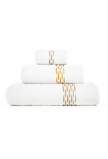 Alhambra Washcloth, White/Gold 12x12