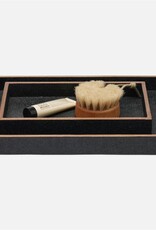 Shagreen Tray, Black Set of 2