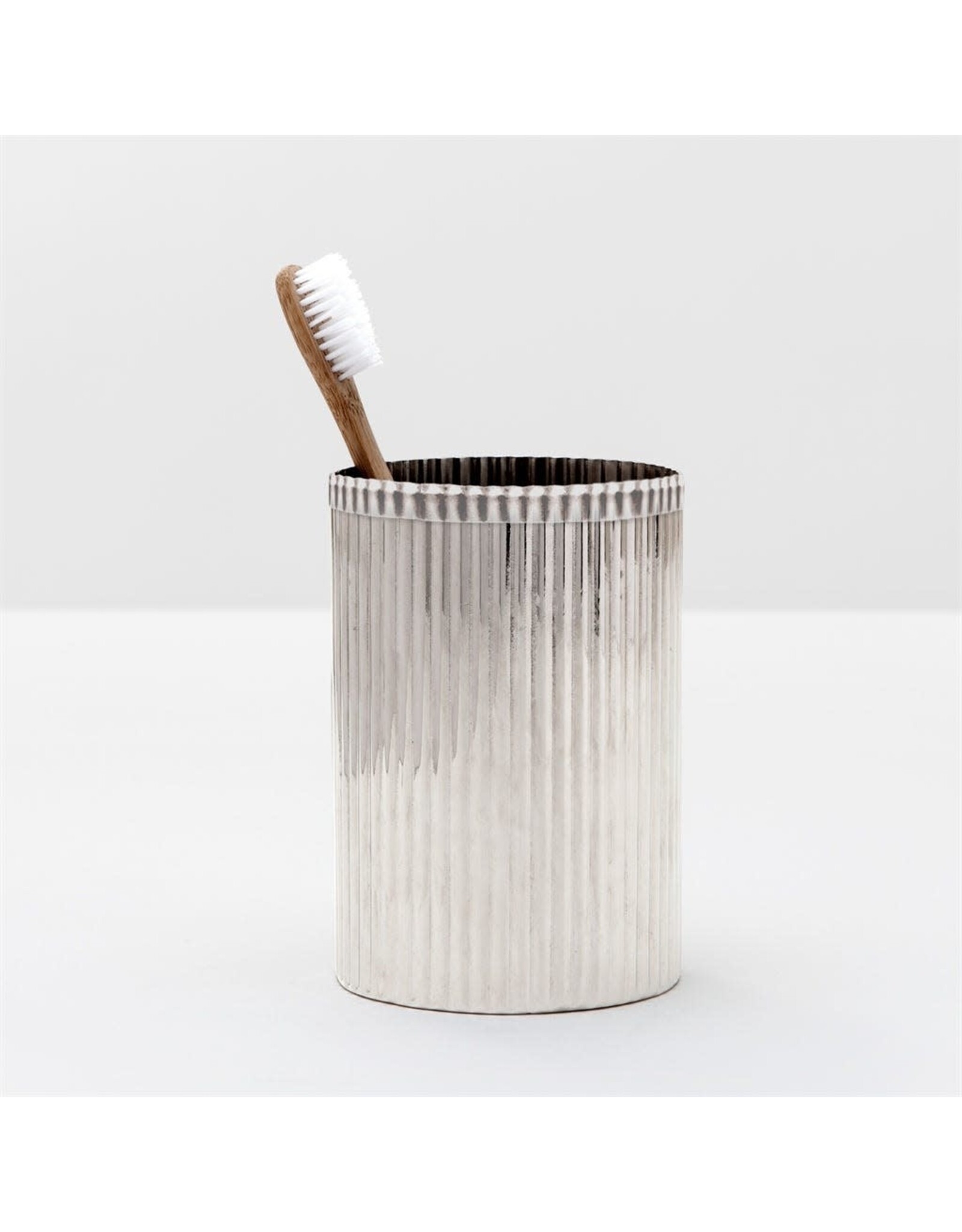 Redon Ribbed Brush Holder, Nickel