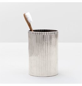 Redon Ribbed Brush Holder, Nickel